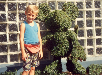 Ian and (topiary) Mickey